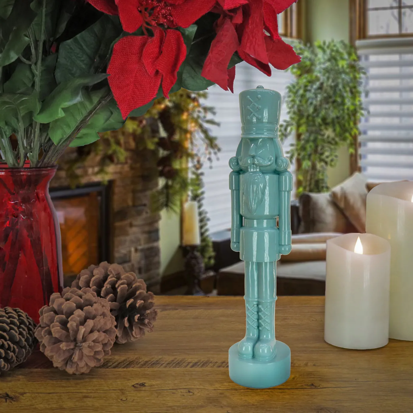 12 in. HGTV Home Collection Nutcracker Christmas Decor, Icy Blue
