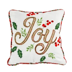 18 in. HGTV Home Collection Embroidered Joy Christmas Pillow