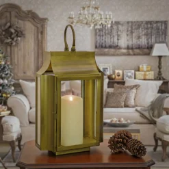 18 in. HGTV Home Collection Antique Bronze Lantern, Small