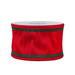 3 in. HGTV Home Collection Dupioni Double-Sided Ribbon, Red & Green