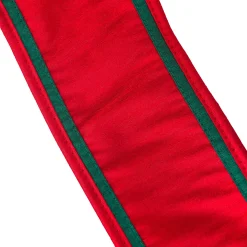 3 in. HGTV Home Collection Dupioni Double-Sided Ribbon, Red & Green