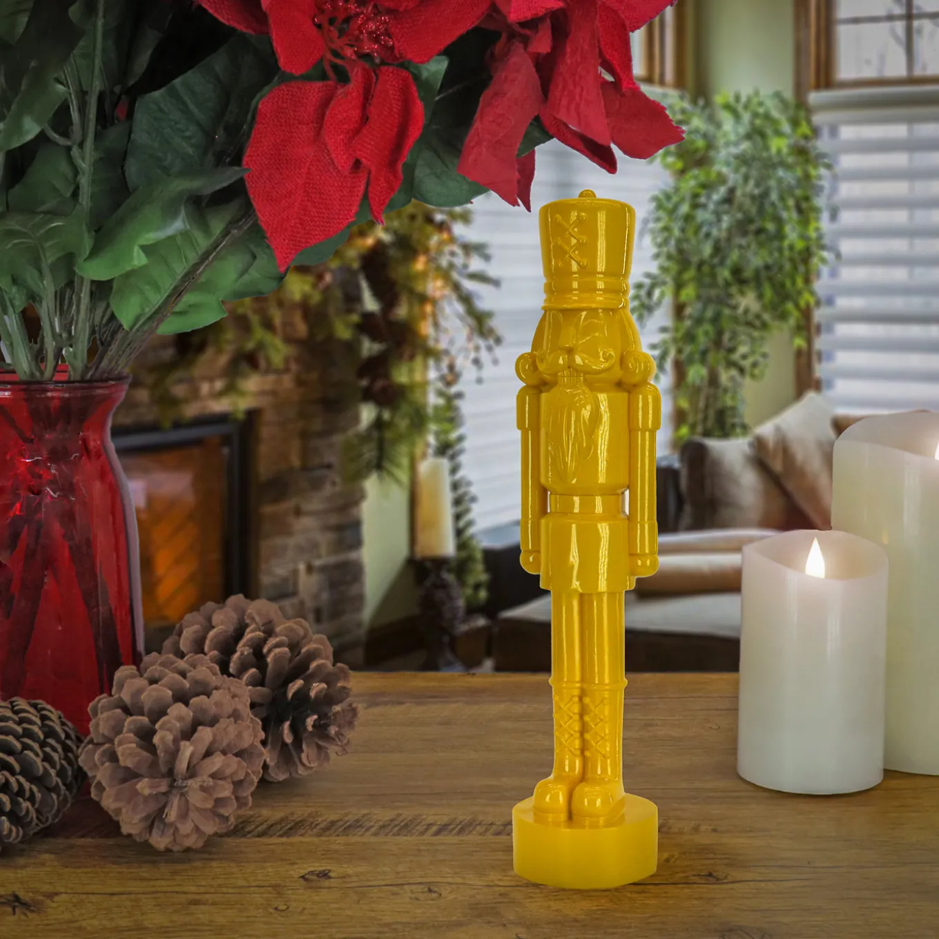 12 in. HGTV Home Collection Nutcracker Christmas Decor, Yellow