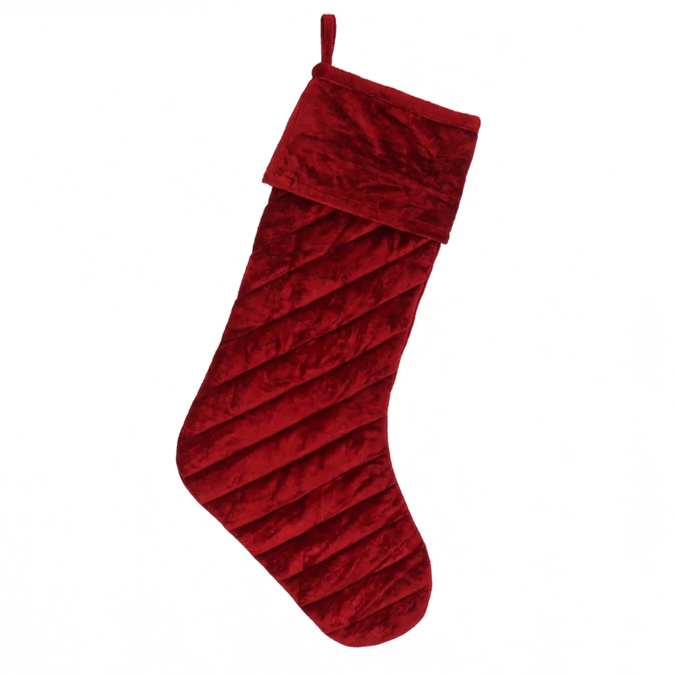 19 in. HGTV Home Collection Quilted Velvet Stocking, Red