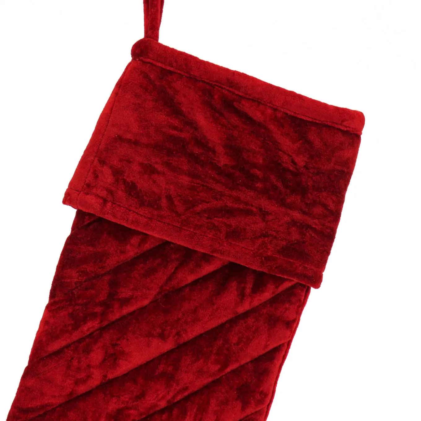 19 in. HGTV Home Collection Quilted Velvet Stocking, Red
