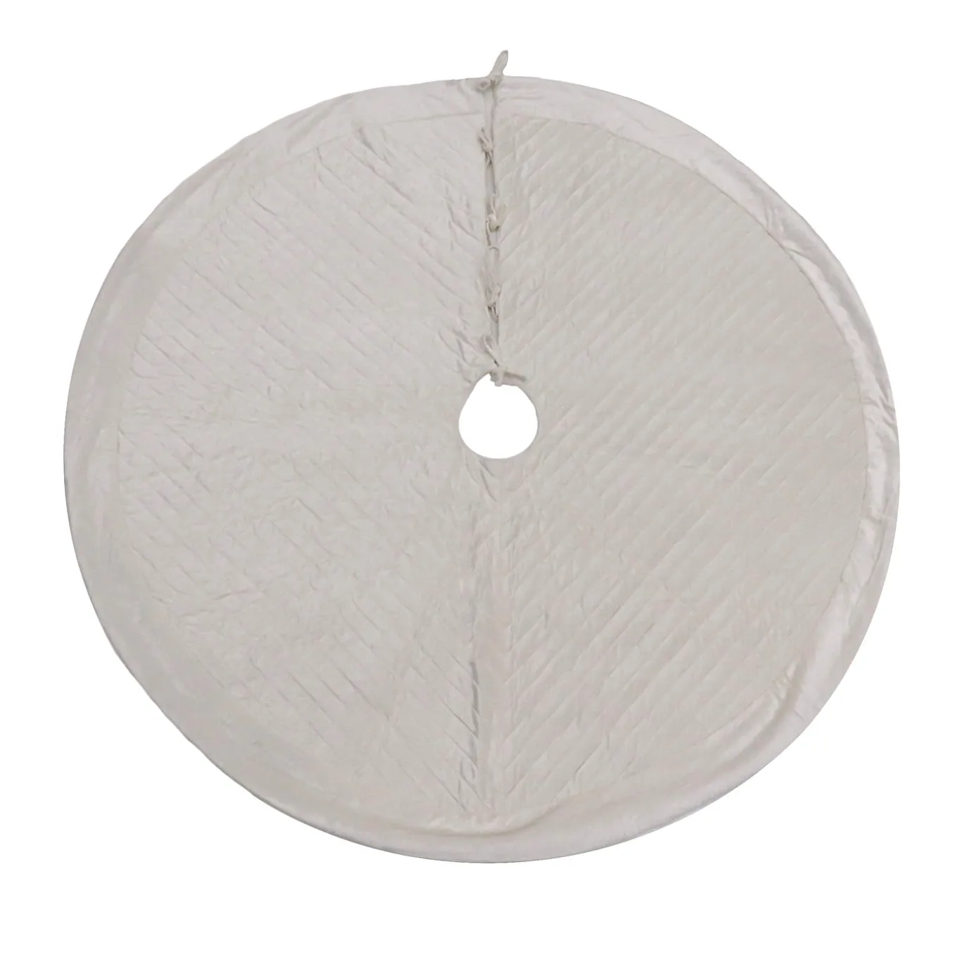 60 in. HGTV Home Collection Quilted Velvet Tree Skirt, Ivory