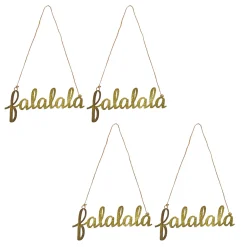 9 in. HGTV Home Collection Falalala Metal Ornament Set