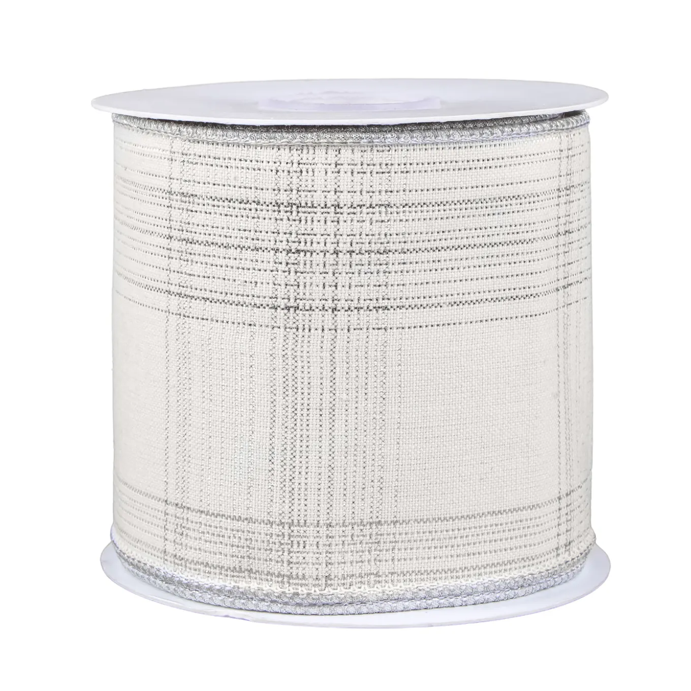 3 in. HGTV Home Collection Double-Fused Silver Plaid Ribbon