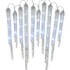 16 in. Ice Crystals Icicles with Micro LED Lights, Set of 10