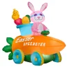 54 in. Inflatable Easter Bunny in a Carrot Roadster Decoration