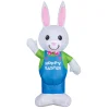 25 in. Inflatable Waving Easter Bunny Decoration
