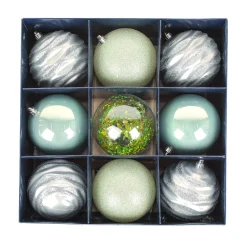 13 in. Mint Xmas Ball Decor Set