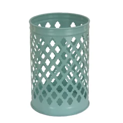 12 in. Modern Design and Finish Gossamer Green Outdoor Lantern Candleholder