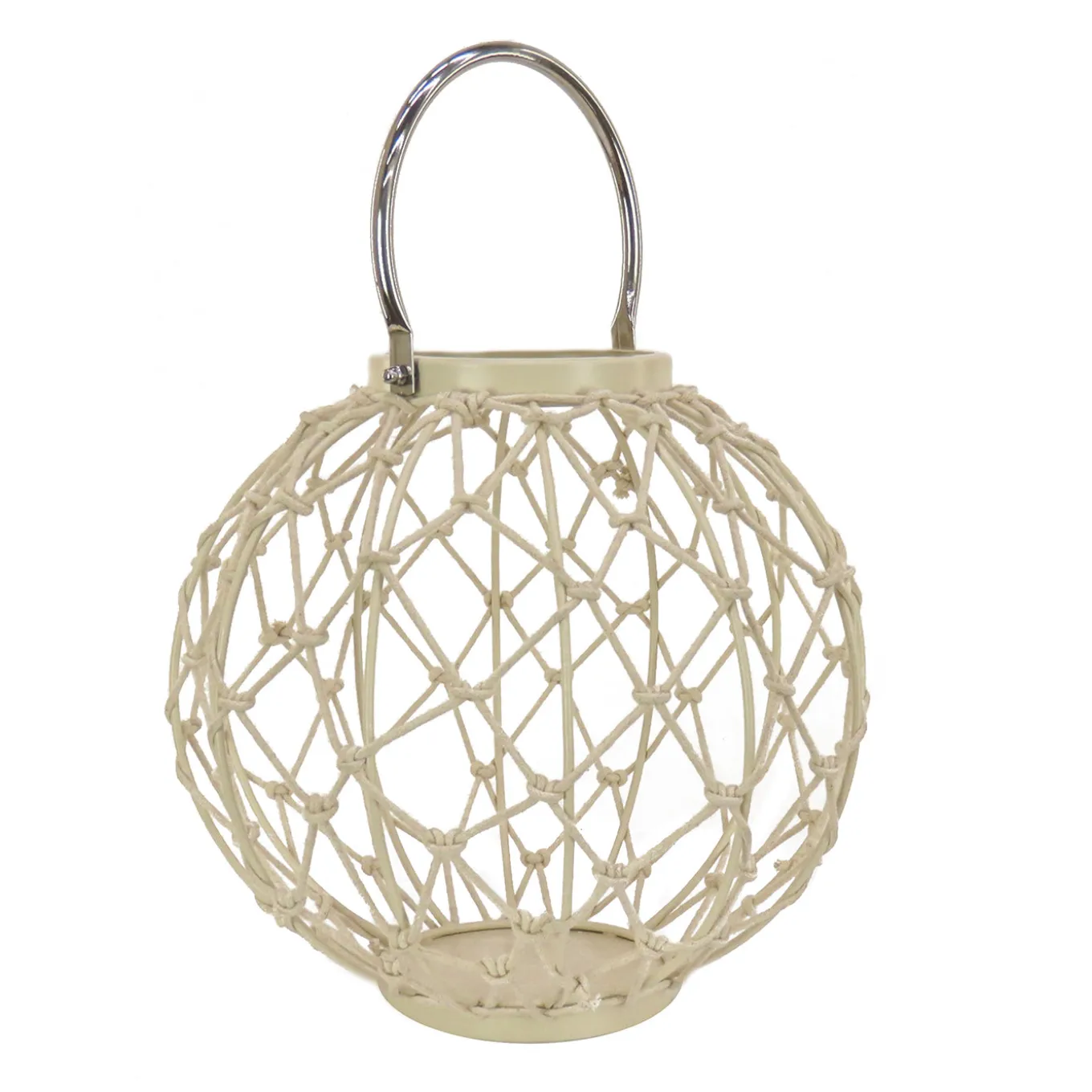 12 in. Modern Design and Finish Bleached Sand Outdoor Lantern Candleholder