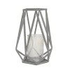 10 in. Modern Design and Finish Glacier Gray Outdoor Lantern Candleholder