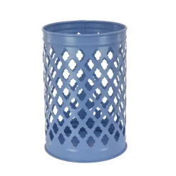 12 in. Modern Design and Finish Ice Melt Blue Outdoor Lantern Candleholder