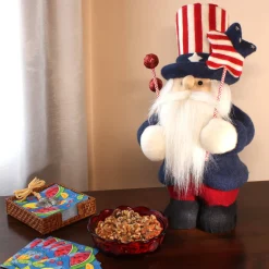 18 in. Patriotic Gnome Decoration in Red, White and Blue Attire