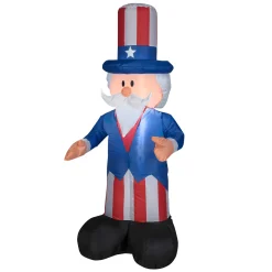 48 in. Patriotic Inflatable Decoration, Blue Uncle Sam wearing Red White and Blue Suit and Hat