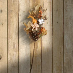 28 in. 2-Piece Fall Bouquet, Decorated with Gourds, Berry Clusters, Pine Cones, Assorted Leaves