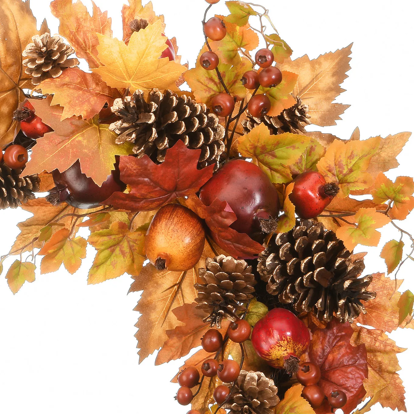 30 in. 2-Piece Fall Door Corners with Maple Leaves, Pine Cones, Pomegranates, Berry Clusters