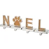 5 in. 4-Piece Gold Sparkle NOEL Christmas Stocking Holders, Gold and Silver with Paw Print