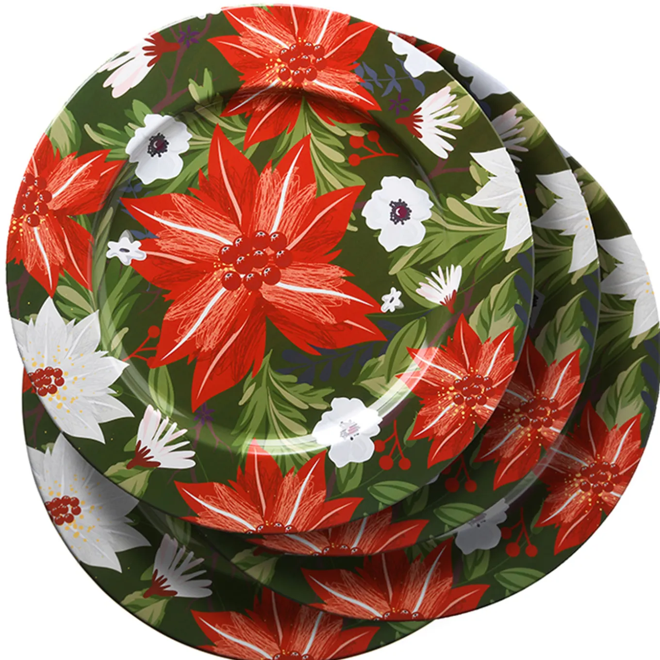 13 in. 4-Piece Holiday Plate Set