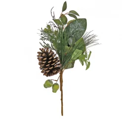 19 in. Pine, Berry and Cone Plastic Pick