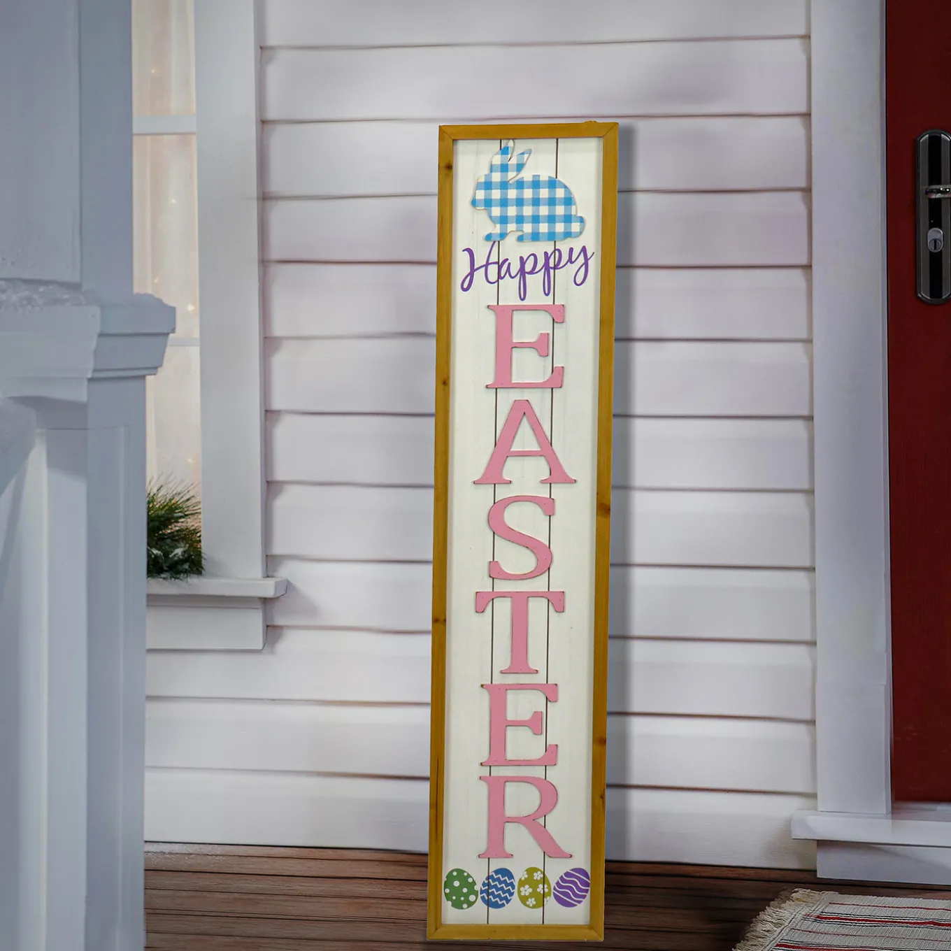 43 in. Pink Easter Sign Porch Decoration