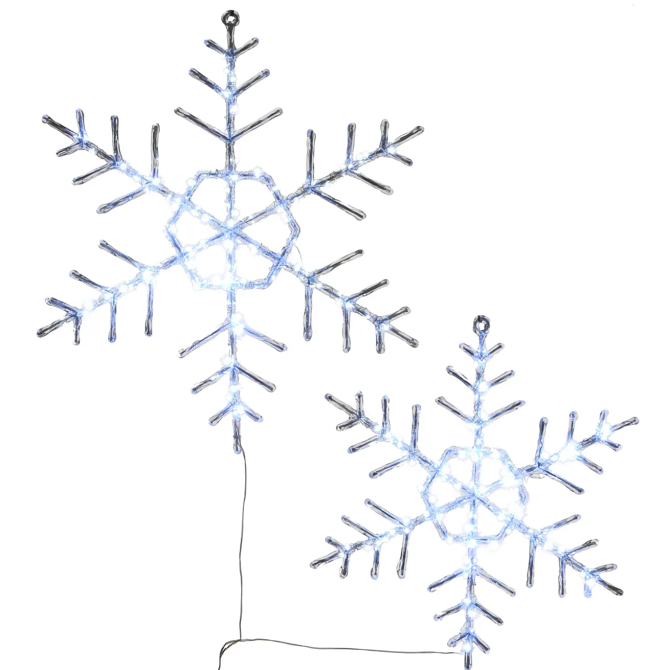 24 in. Pre Lit Hexagonal Snowflake Decoration, Cool White LED Lights