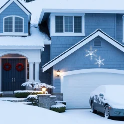 24 in. Pre Lit Hexagonal Snowflake Decoration, Cool White LED Lights