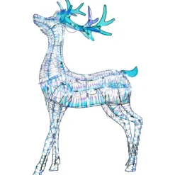 48 in. Pre Lit Iridescent Reindeer Decoration with Cool White LED Lights