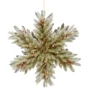 32 in. Pre-Lit Dunhill Fir Double-Sided Flocked Snowflake with LED Lights