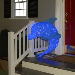 40 in. Pre-Lit Blue Dolphin Outdoor Decoration with LED Lights