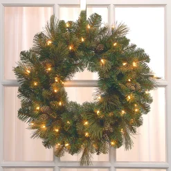24 in. Pre-Lit Carolina Pine Wreath with LED Lights