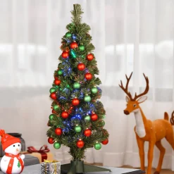 36 in. Pre-Lit Fiber Optic Fireworks Ornament Tree