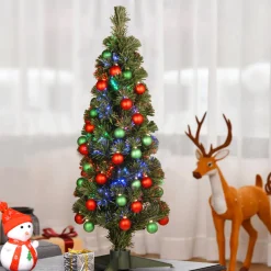 36 in. Pre-Lit Fiber Optic Fireworks Ornament Tree