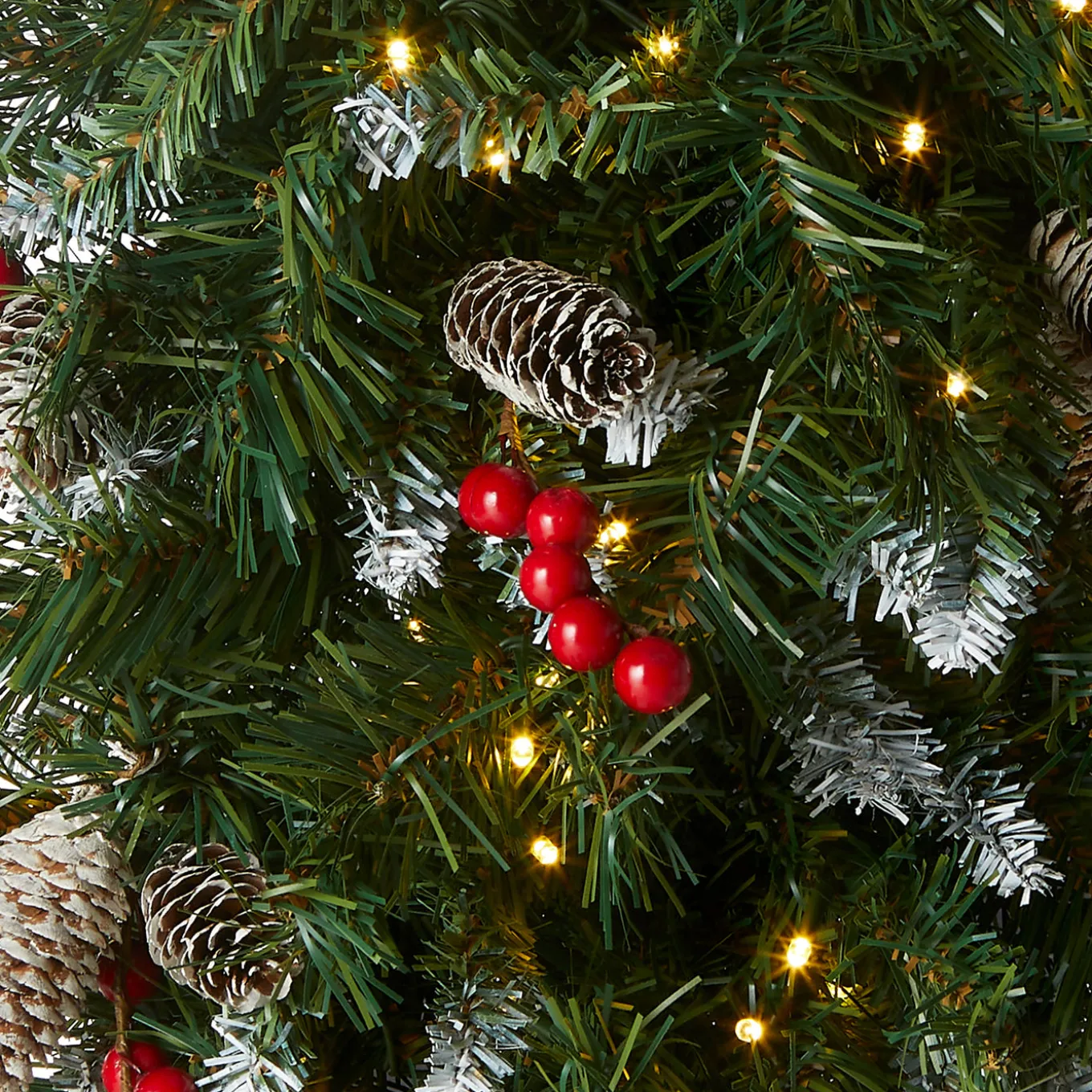 36 in. Pre-Lit Frosted Berry Teardrop with LED Lights