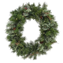 30 in. Pre-Lit Glistening Pine Wreath with LED Lights