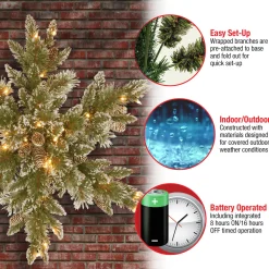 32 in. Pre-Lit Glittery Bristle Pine Snowflake with LED Lights