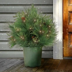 26 in. Pre-Lit HGTV Home Collection Black Tie Planter Filler