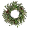 28 in. Pre-Lit HGTV Home Collection Holly and Berry Wreath