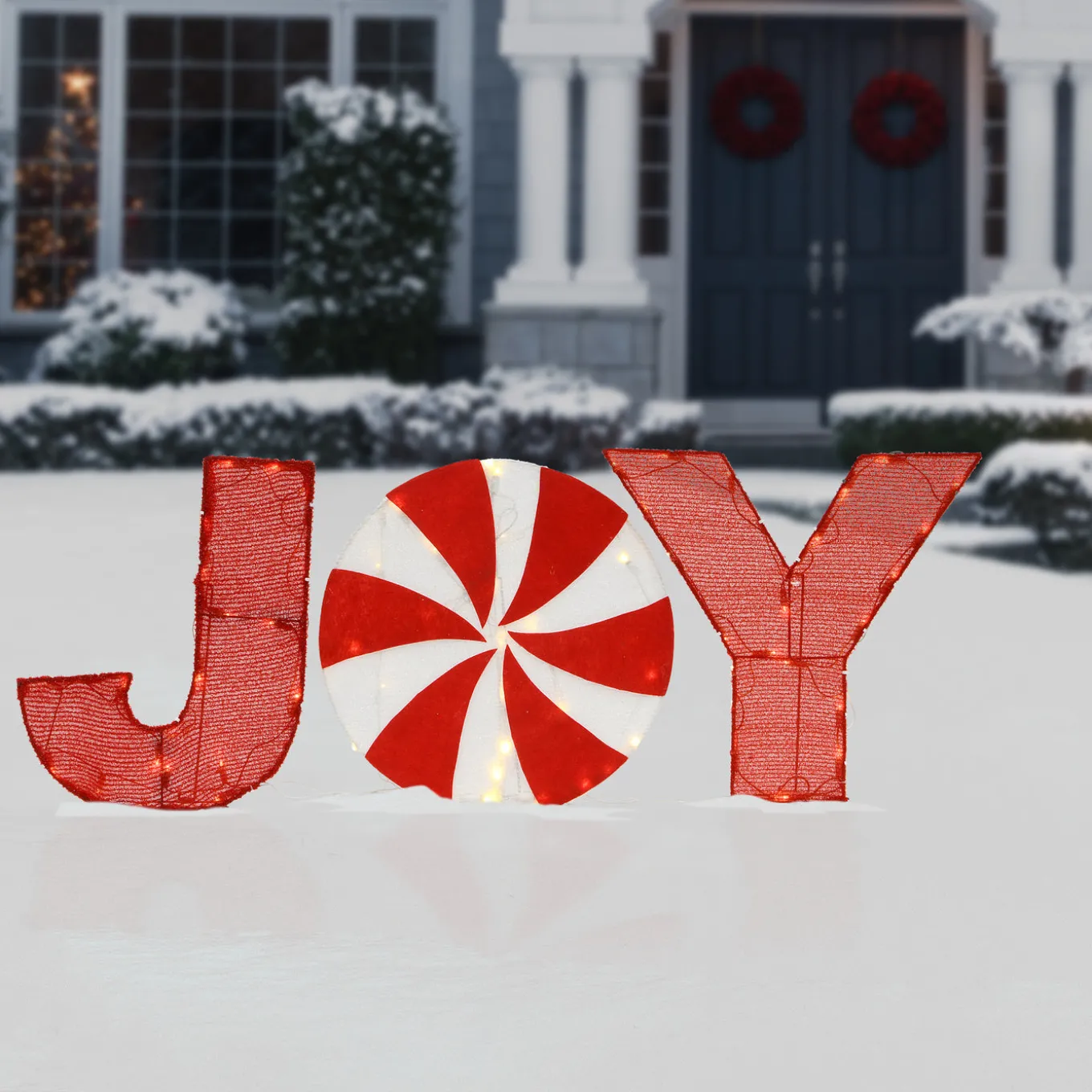 18 in. Pre-Lit JOY Decoration
