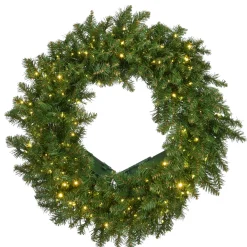 24 in. Pre-Lit Kingswood Fir Wreath with Dual Color Infinity Lights