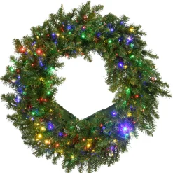24 in. Pre-Lit Kingswood Fir Wreath with Dual Color Infinity Lights