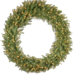 60 in. Pre-Lit Norwood Fir Wreath with Clear Lights