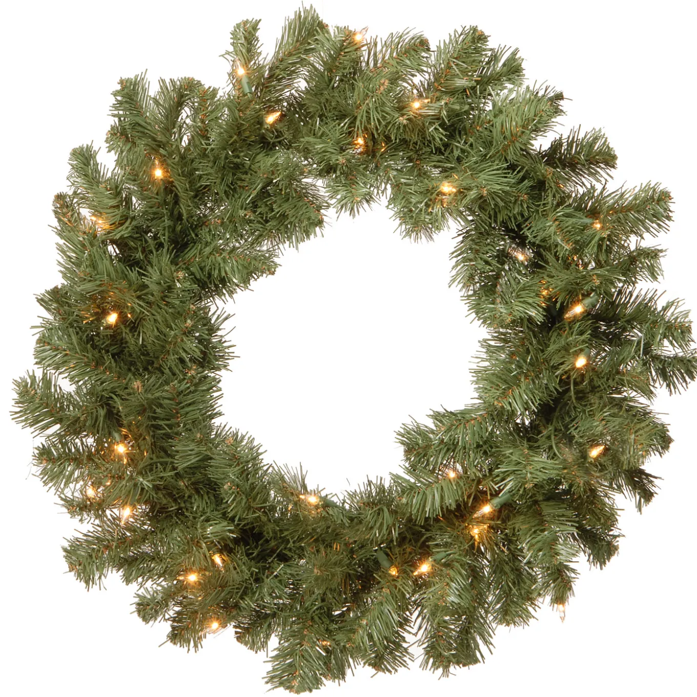 24 in. Pre-Lit Promotional Fir Wreath with Clear Lights