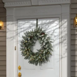30 in. Pre-Lit Snowy Morgan Spruce Wreath with Twinkly LED Lights