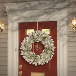 30 in. Pre-Lit Snowy Sheffield Spruce Wreath with Twinkly LED Lights