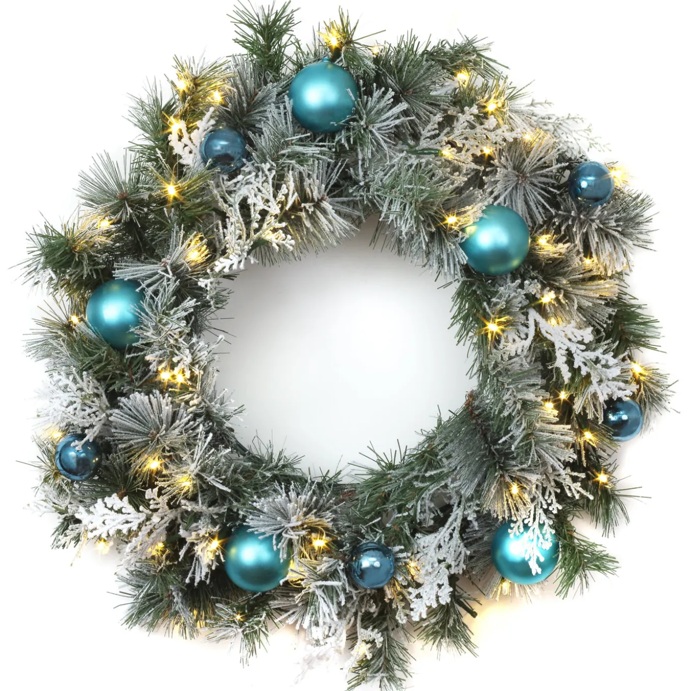 24 in. Pre-Lit Tinkham Pine Wreath with LED Lights