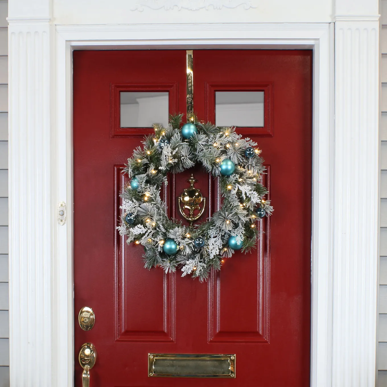 24 in. Pre-Lit Tinkham Pine Wreath with LED Lights