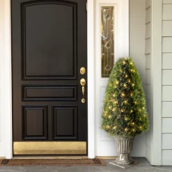 48 in. Pre-Lit Upright Juniper Topiary